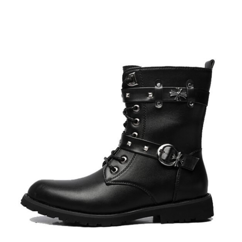 Funki Findz | Boots | Men's Gothic Punk Buckle Strap Biker Boots