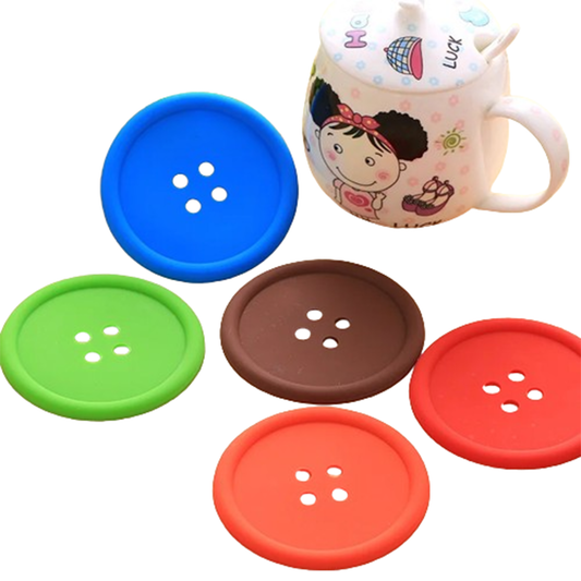 Funki Findz | Coasters | Button Shaped Silicone Coasters 5 Pcs