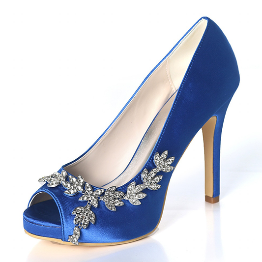 Funki Findz | Shoes | Women's Satin Peep Toe Wedding Shoes