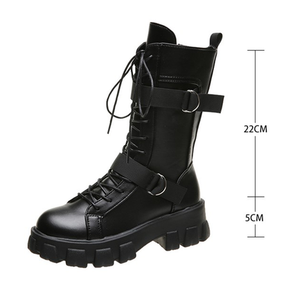 Funki Findz | Boots | Women's Lace-Up Combat Boots Biker Boot