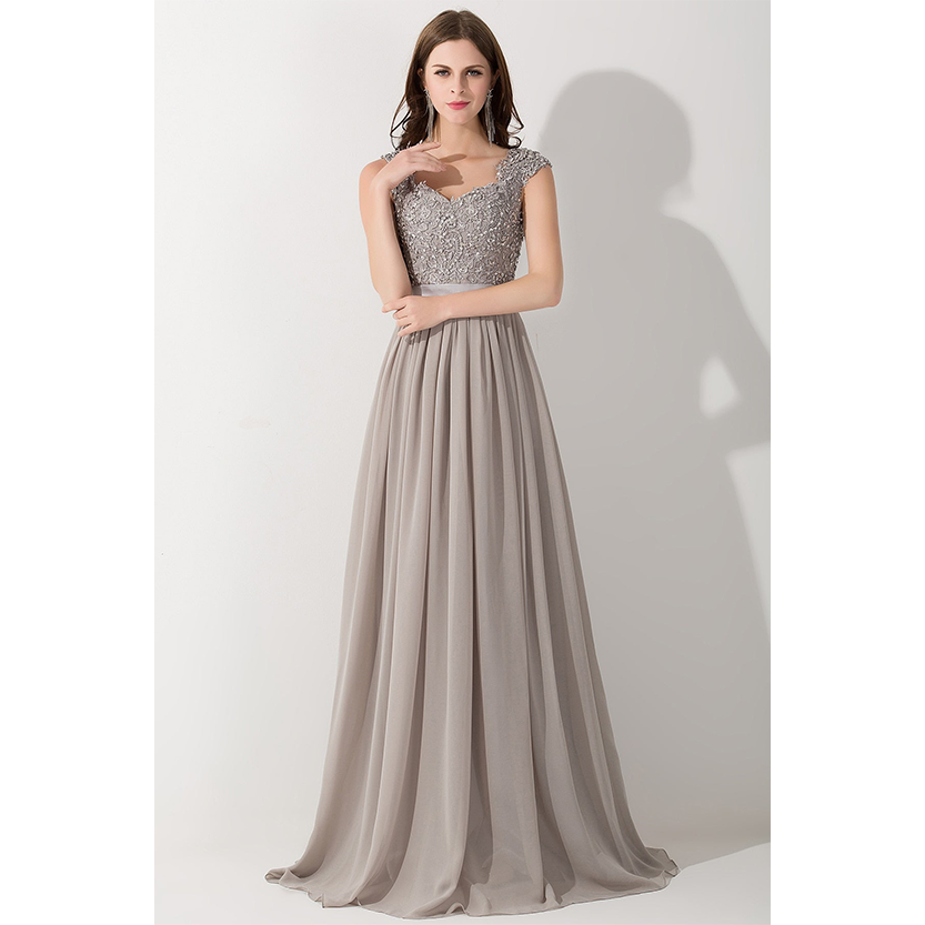 Funki Findz | Dresses | Women's Long Chiffon Satin Lace Dress