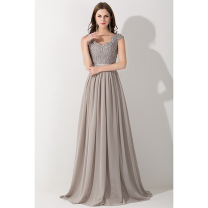 Funki Findz | Dresses | Women's Long Chiffon Satin Lace Dress