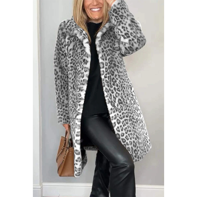 Funki Findz | Jackets | Women's Leopard Print Plush Coat