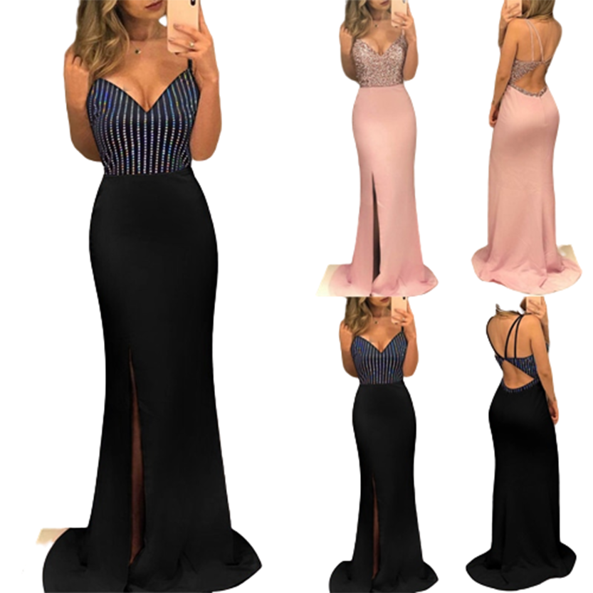 Funki Findz | Dresses | Women's Long Sequin Prom Party Dress