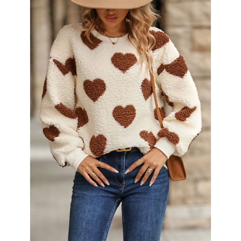 Funki Findz | Sweaters | Women's Plush Fuzzy Heart Pullover