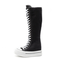 Funki Findz | Boots | Women's Lace Up Knee High Canvas Boots