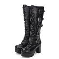 Funki Findz | Boots | Women's Punk Cross and Buckle Strap Boot
