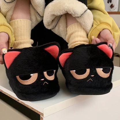 Funki Findz | Shoes | Women's Black Cat Winter Soft Slippers