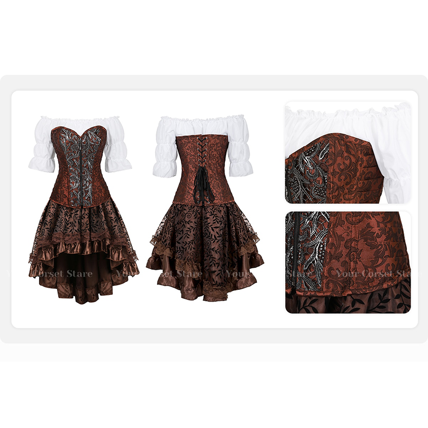 Funki Findz | Dresses | Women's Steampunk Top Corset Skirt Set