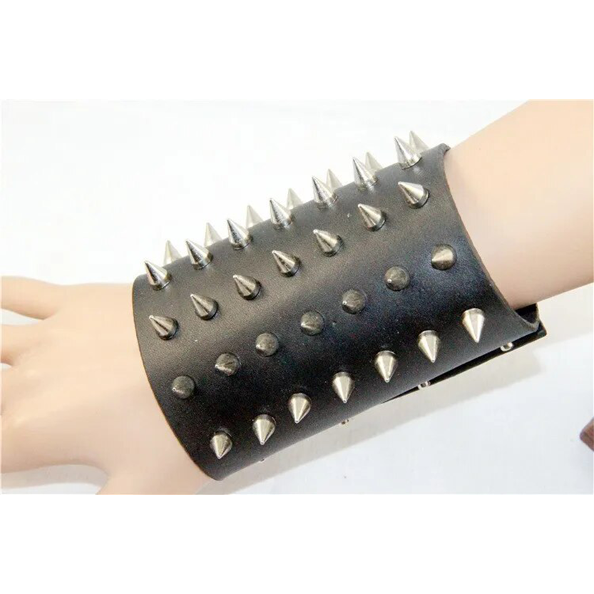 Funki Findz | Bracelets | Unisex Leather Spiked Wristband