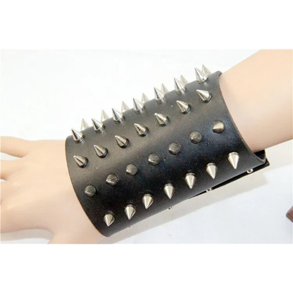Funki Findz | Bracelets | Unisex Leather Spiked Wristband