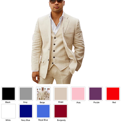 Funki Findz | Suits | Men's 3 Pcs Linen Summer Wedding Suits