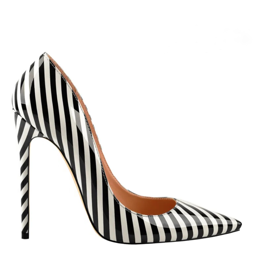 Funki Findz | Shoes | Women's Luxury Striped High Heel Stilettos