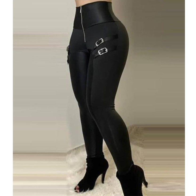 Funki Findz | Pants | Women's Fitted Stretch Buckle Zip Pants