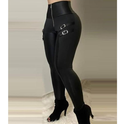 Funki Findz | Pants | Women's Fitted Stretch Buckle Zip Pants