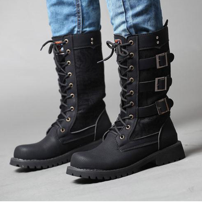 Funki Findz | Boots | Men's Gothic Motorcycle Mid-Calf Boots