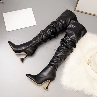 Funki Findz | Boots | Women's Over The Knee  Faux Leather Boot