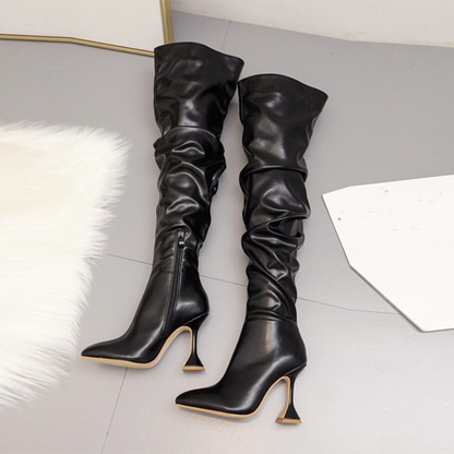 Funki Findz | Boots | Women's Over The Knee  Faux Leather Boot