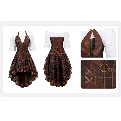 Funki Findz | Dresses | Women's Steampunk Top Corset Skirt Set