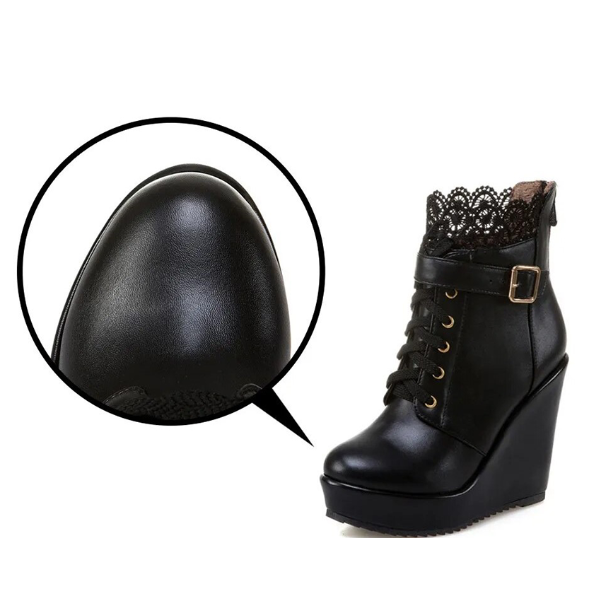 Funki Findz | Boots | Women's High Lace Top Wedge Ankle Boots