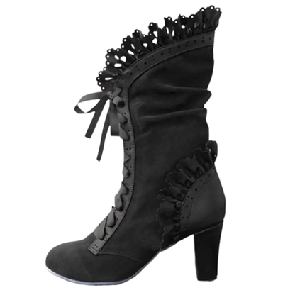Funki Findz | Boots | Women's Steampunk Lace Top Granny Boot
