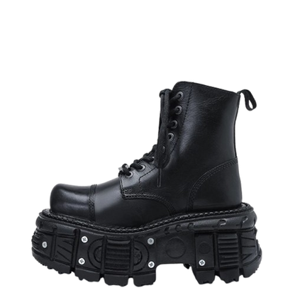 Funki Findz | Boots | Women's Leather Dark Punk Lace Up Boot