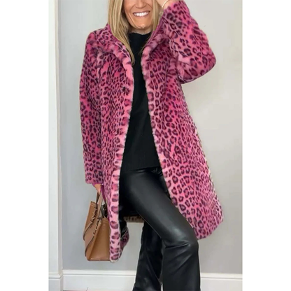 Funki Findz | Jackets | Women's Leopard Print Plush Coat