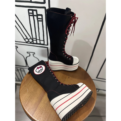 Funki Findz | Boots | Women's Canvas Platform Wedge Sneakers