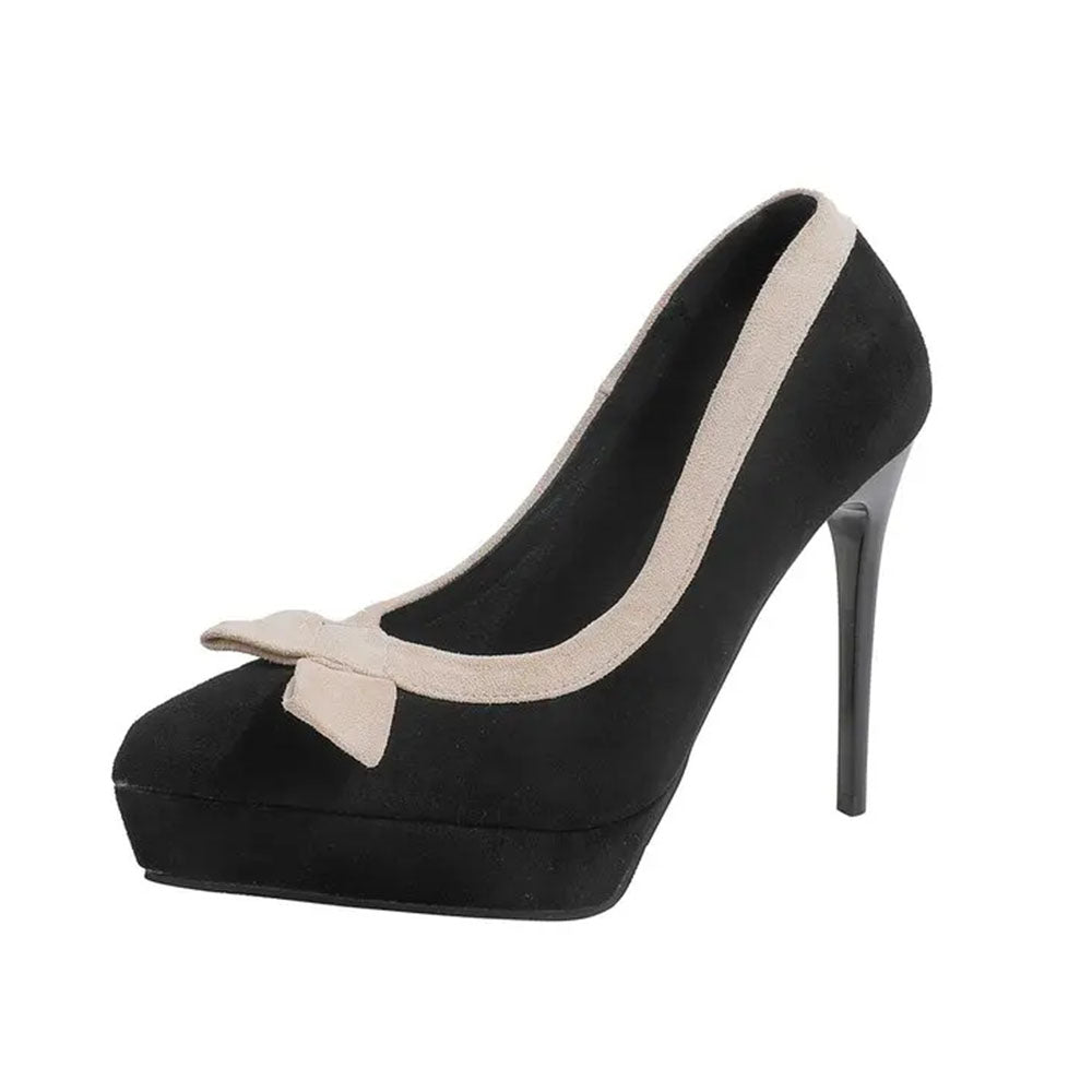Funki Findz | Shoes | Women's Suede Bow Tie Platorm Heels