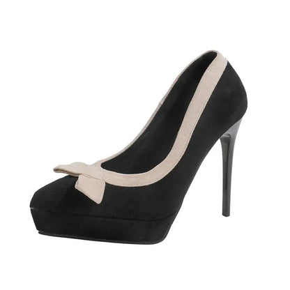 Funki Findz | Shoes | Women's Suede Bow Tie Platorm Heels