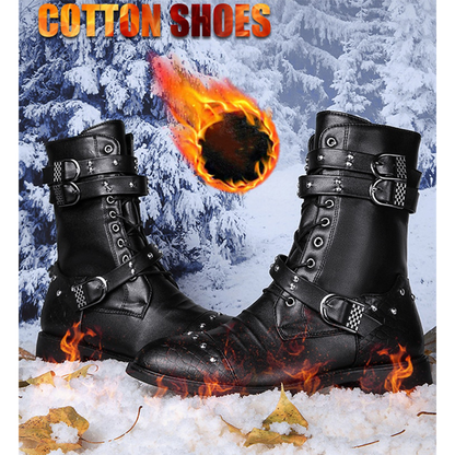 Funki Findz | Boots | Men's Leather Lace Up Buckle Strap Boots