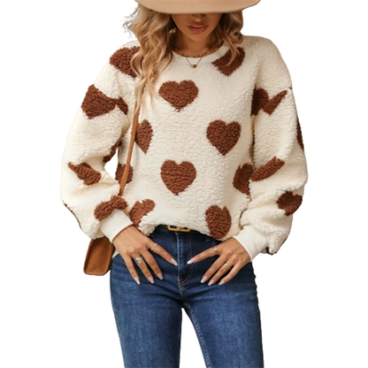 Funki Findz | Sweaters | Women's Plush Fuzzy Heart Pullover