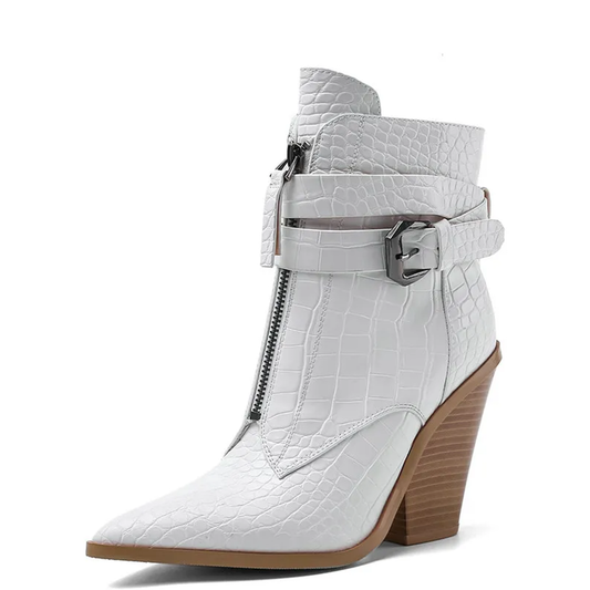 Funki Findz | Boots | Women's Pointed Toe Zip Up Ankle Boots