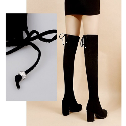 Funki Findz | Boots | Women's Thigh High Block Heel Boots 4|6|8