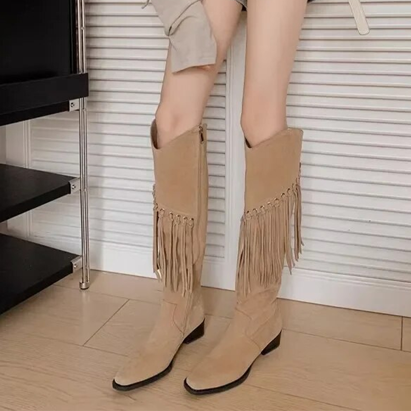 Funki Findz | Boots | Women's Suede Leather Fringe Boots