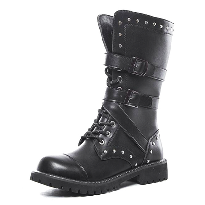 Funki Findz | Boots | Men's Gothic Punk Buckle Strap Biker Boots