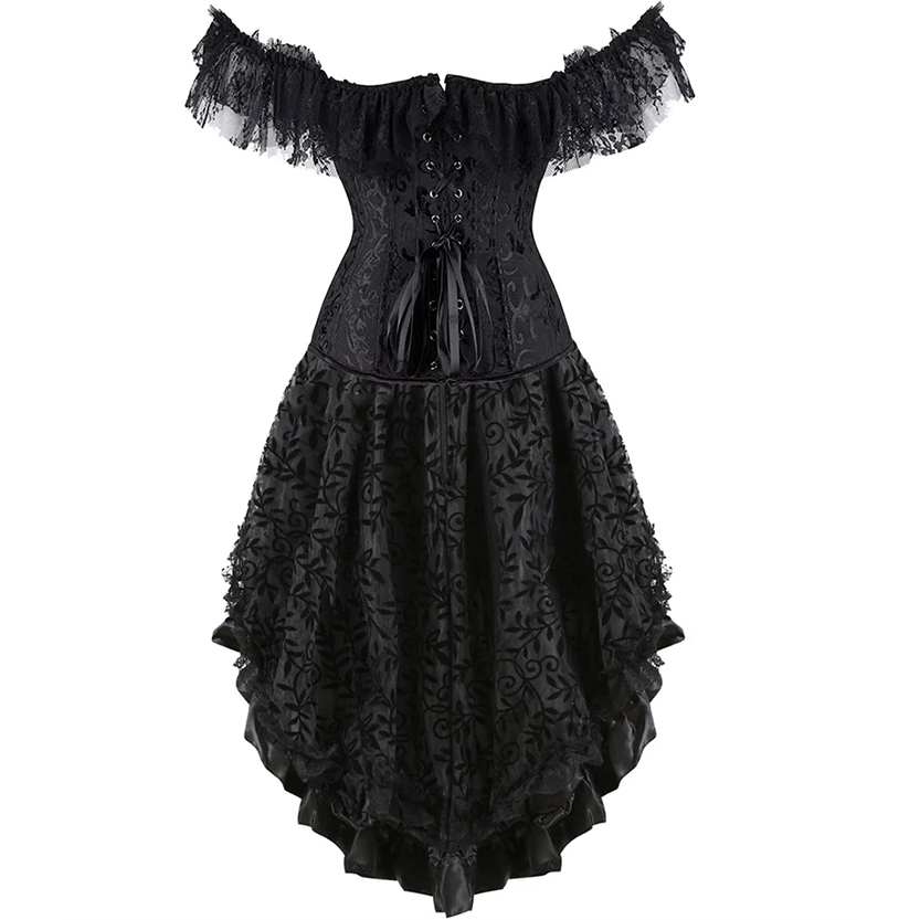 Funki Findz | Dresses | Women's Lace 2 Pcs Corset Skirt Sets