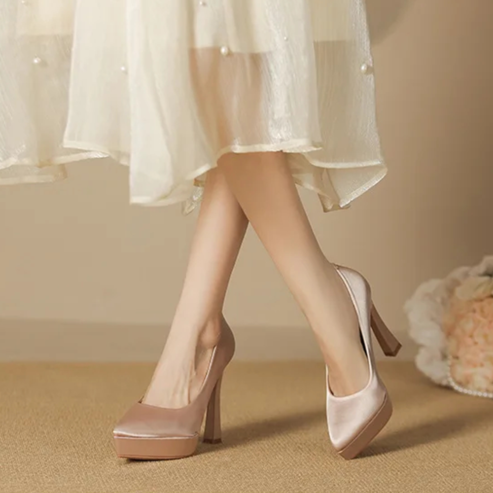 Funki Findz | Shoes | Women's Elegant Satin High Heel Pumps
