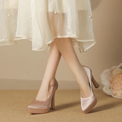 Funki Findz | Shoes | Women's Elegant Satin High Heel Pumps