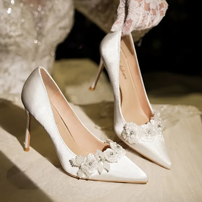 Funki Findz | Shoes | Women's French Silk Flower Wedding Shoe