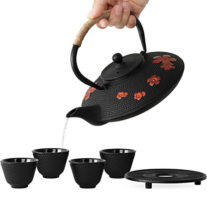 Funki Findz | Teapots | Cherry Blossoms Cast Iron Tea Kettle