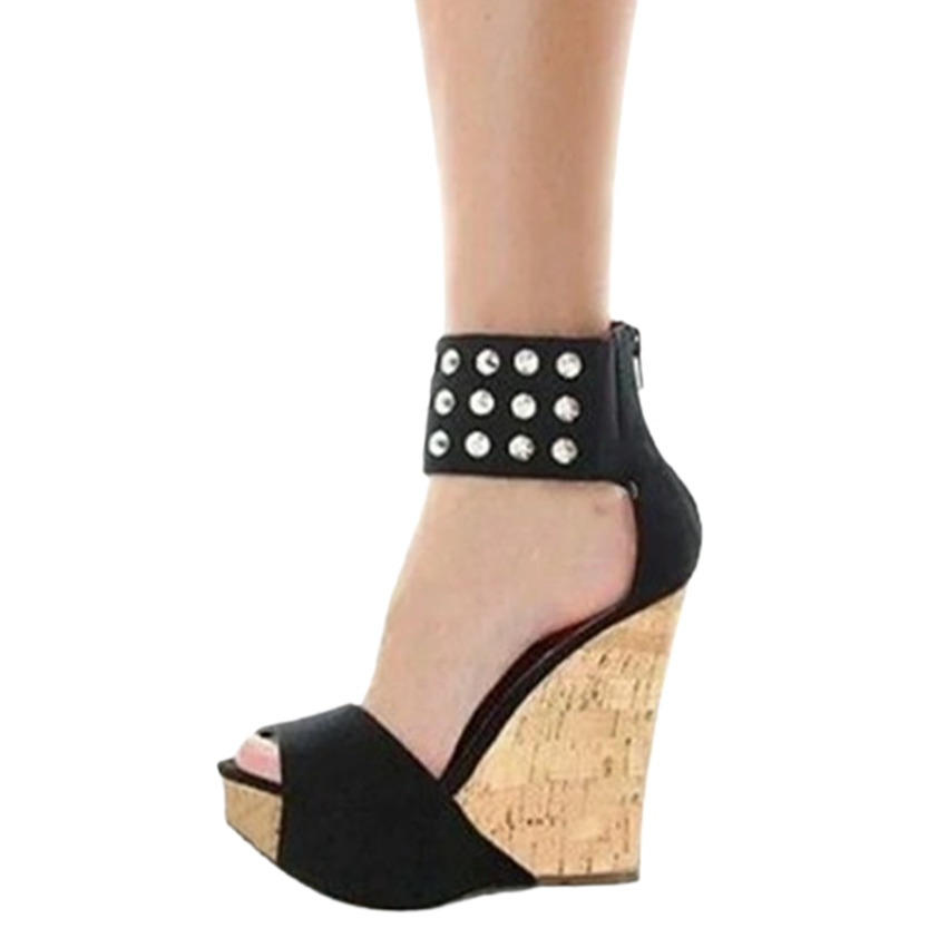 Funki Findz | Shoes | Women's Super High Rivet Wedge Sandals