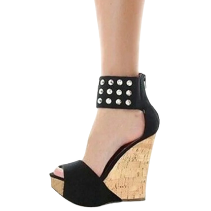 Funki Findz | Shoes | Women's Super High Rivet Wedge Sandals