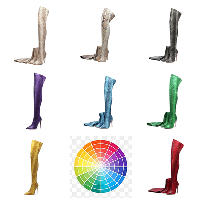 Funki Findz | Boots | Women's Snake Print Cloth Long Boots