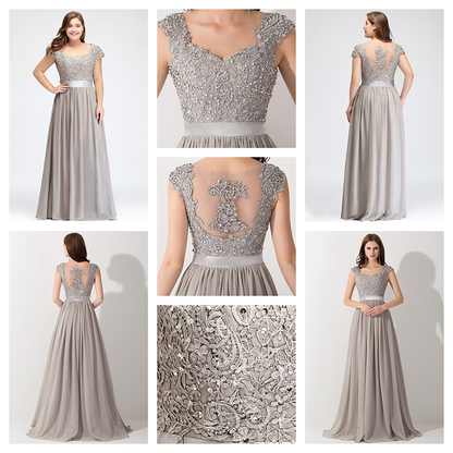 Funki Findz | Dresses | Women's Long Chiffon Satin Lace Dress