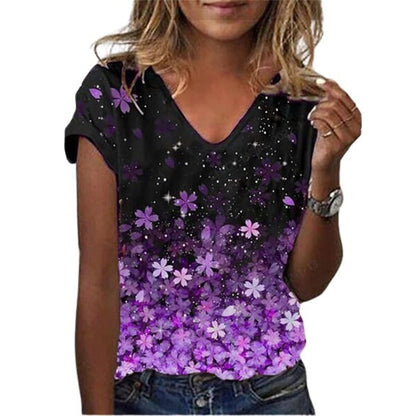 Funki Findz | Shirts | Women's Floral Print V-Neck Tunic Top | 6XL