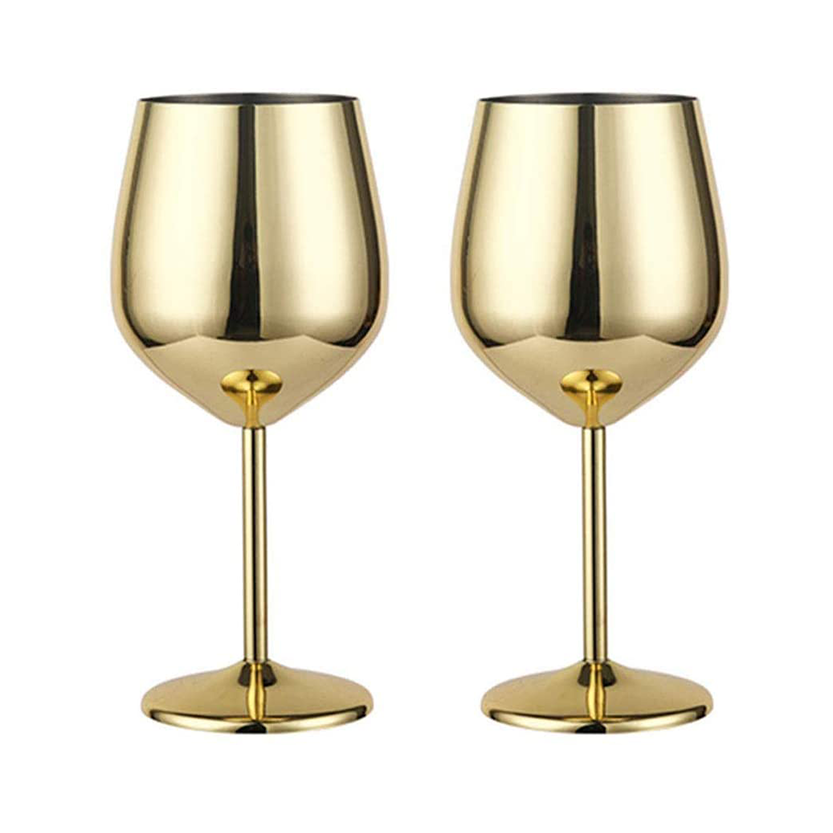 Funki Findz | Glasses | Stainless Steel Wine Goblets 2 Pcs 500ml