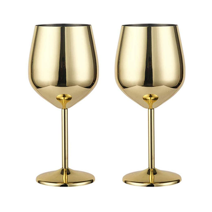 Funki Findz | Glasses | Stainless Steel Wine Goblets 2 Pcs 500ml