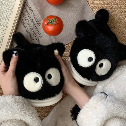 Funki Findz | Shoes | Women's Black Cat Winter Soft Slippers