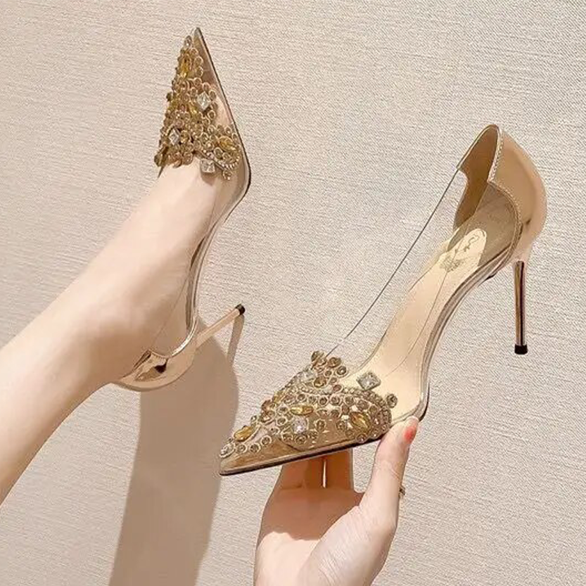 Funki Findz | Shoes | Women's Pointy Toe Clear Wedding Stiletto